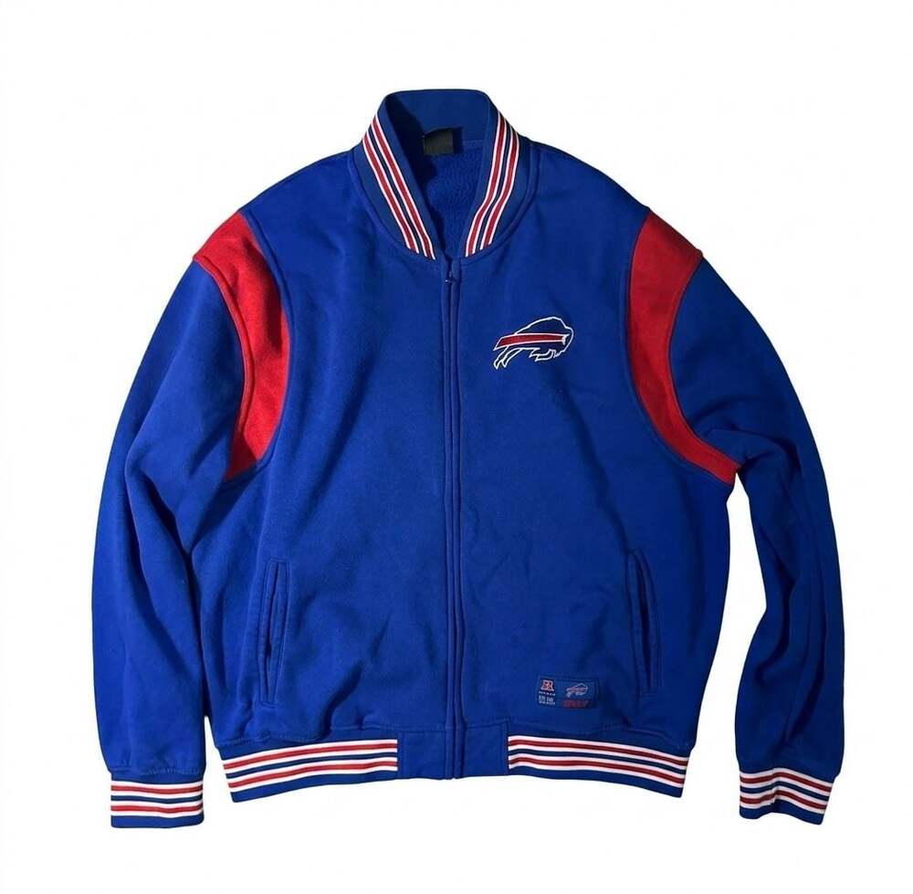 Ultra Game NFL Buffalo Bills Full Zip Varsity Jacket Size XL Blue Red